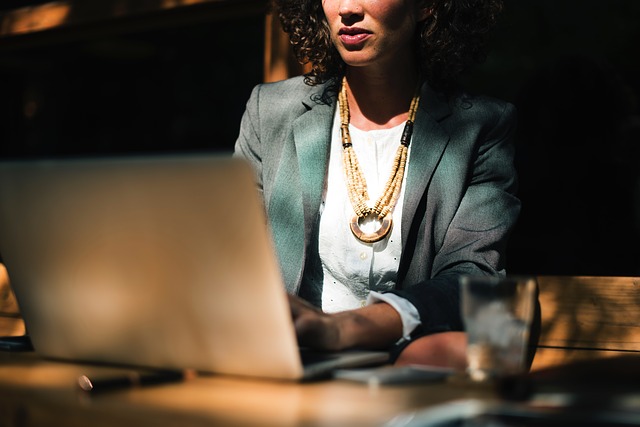 woman working on laptop